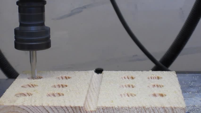 CNC machine milling wood part