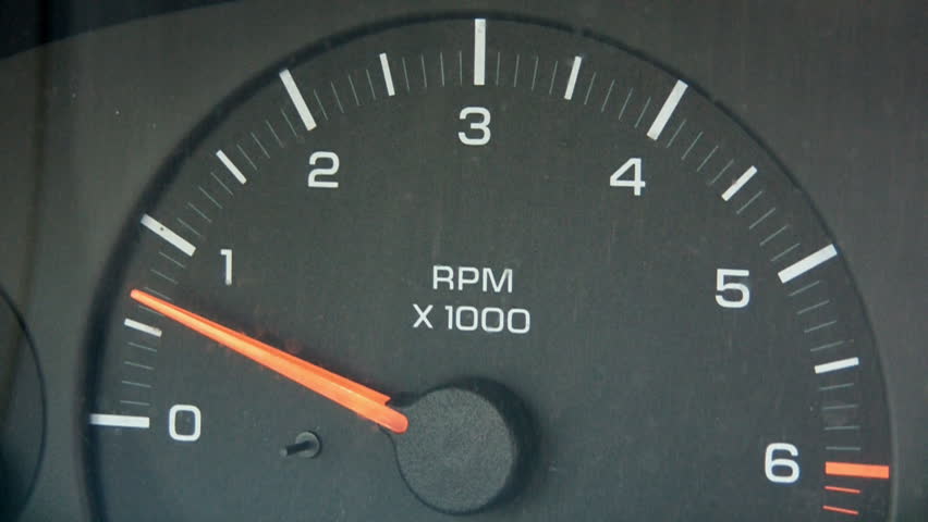 Tachometer gauge showing rpm changing 