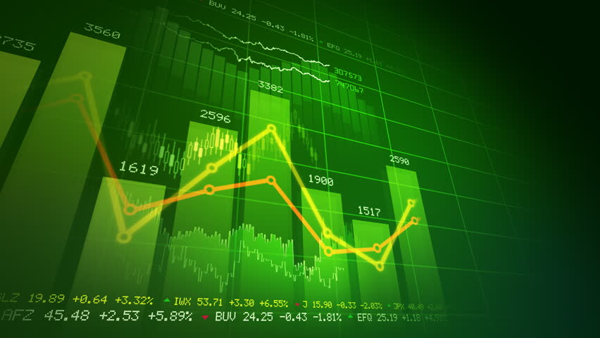 Seamlessly looping abstract animation of financial stock data  