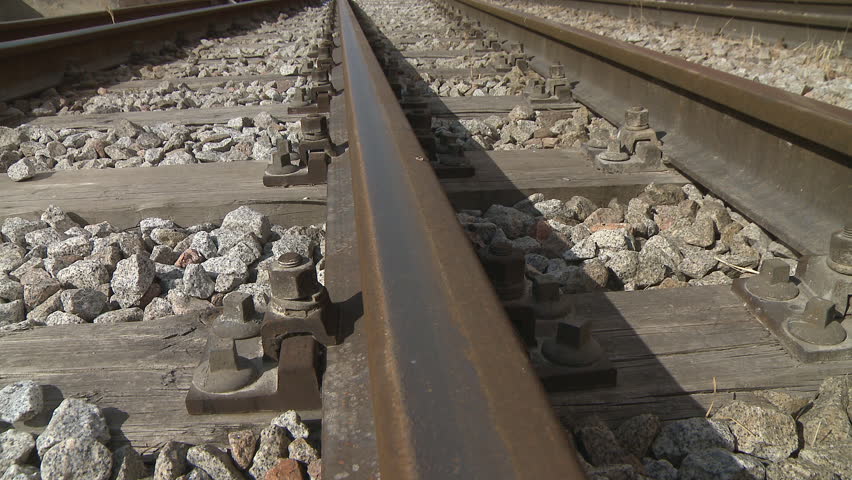Railway tracks dolly shot