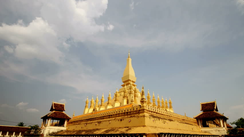 pha That Luang, the golden stupa on the outskirts of Vientiane, Laos, 
