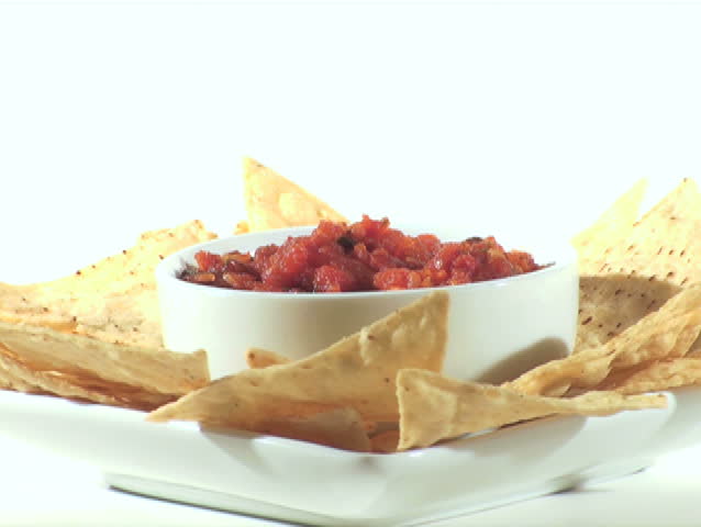 Salsa and tortilla chips hand dip - NTSC