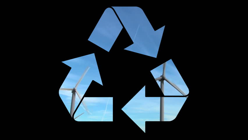 Recycle symbol wind turbines V3 - HD