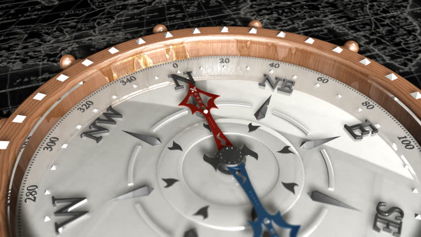 Background With Old Map and Compass - Compass 16 (HD) - Motion background with old map and compass with spinning needle. Loop-able.