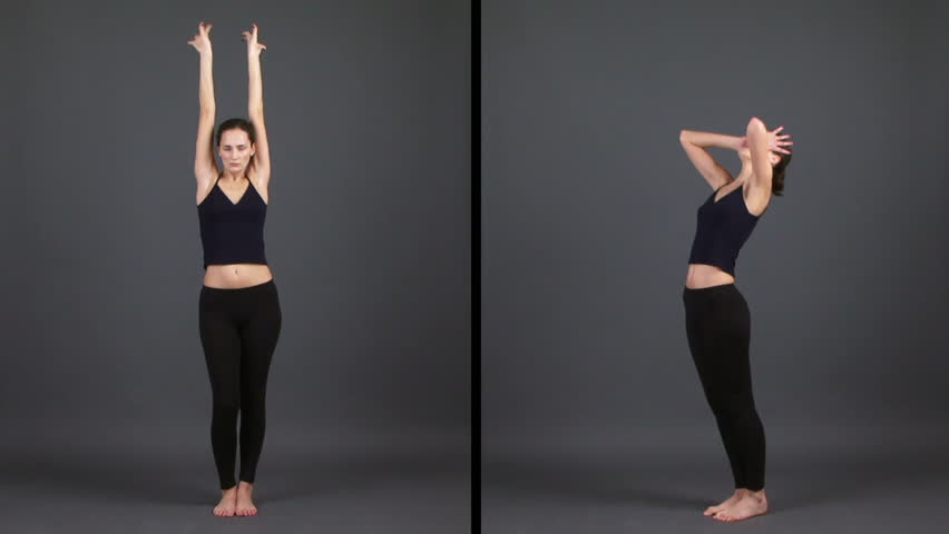 Beautiful movement. Beautiful girl in artistic and graceful moves. Two shot in one.