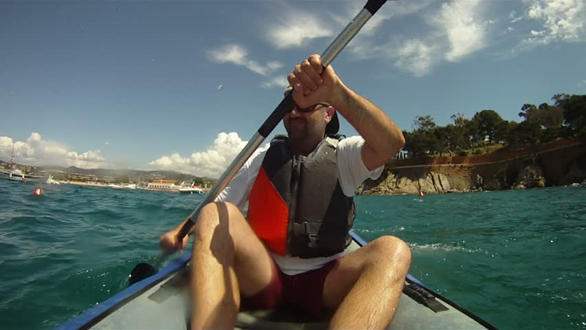 Man paddling in Kayak