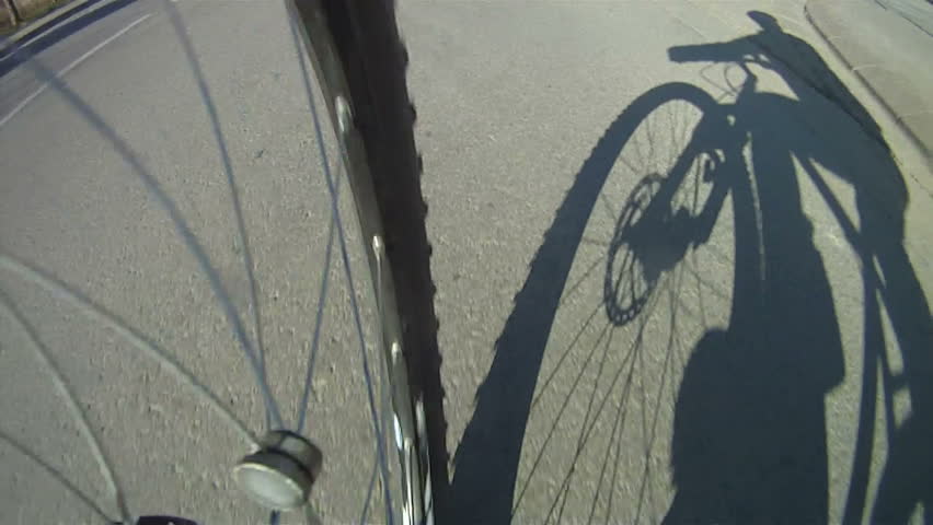 Silhouette of man riding Mountain Bike
