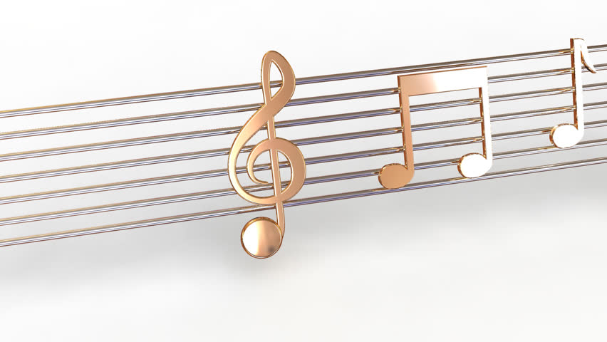 Musical notes. 3d 