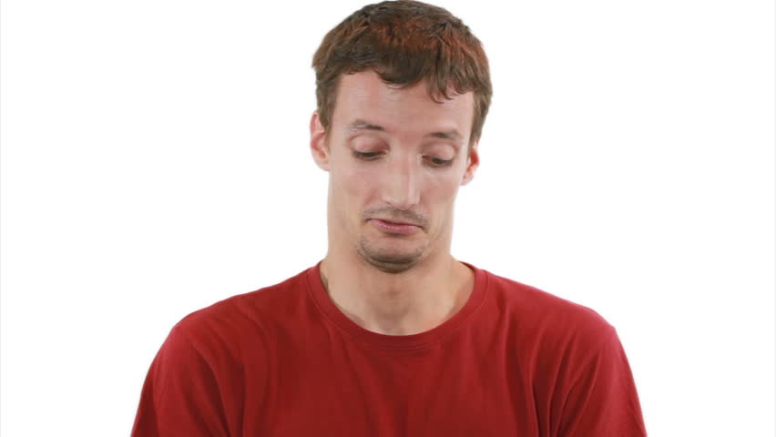 Something is disgusting - guy is looking down