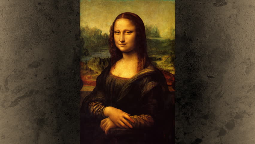Mona Lisa smile, a funny animation of Leonardo Da Vinci's painting with portrait swinging and making a witty eyebrow sign at the end