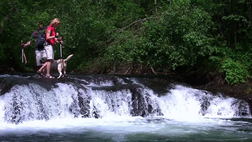 Crossing through river