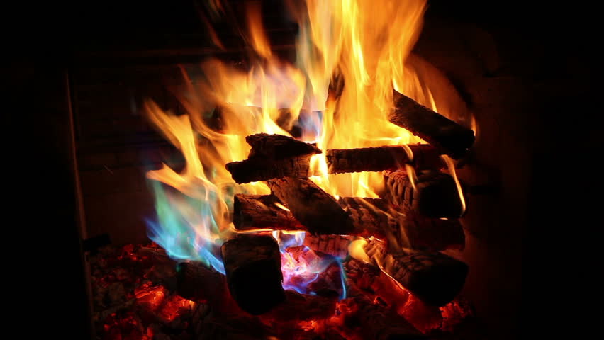 Fire Burning with Rainbow of Colors