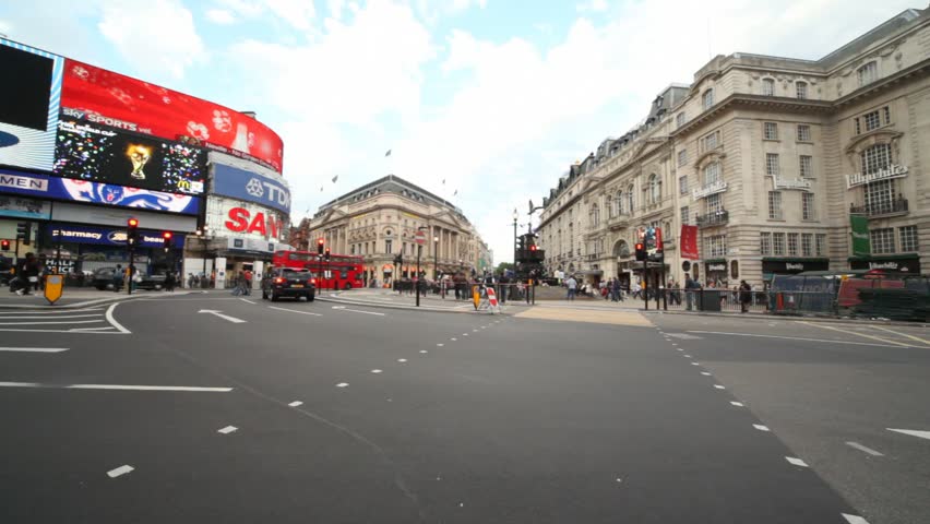 London - June 7: Vehicle traffic at Piccadilly Circus on June 7, 2010 in London, England. Piccadilly Circus in Westminster, built in 1819, has for many years been a major London landmark, seen by many as the capital's center.