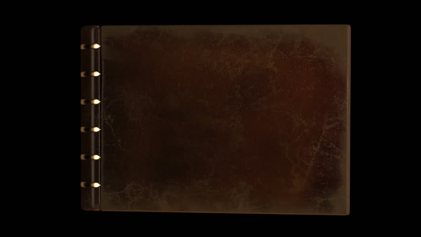 Animated flipping blank pages in old book portrait with alpha channel