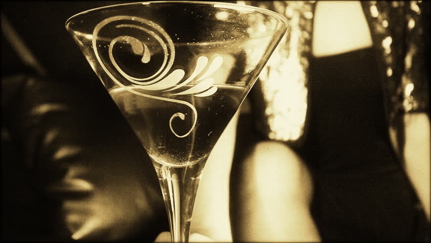 beautiful classic pinup girl in a VIP club drinking a cocktail