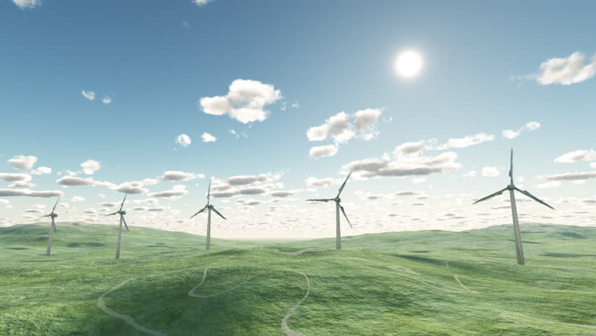 Wind turbines, time lapse