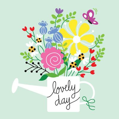 Lovely Day Lettering Flowers Vector Graphic Stock Vector (Royalty Free ...