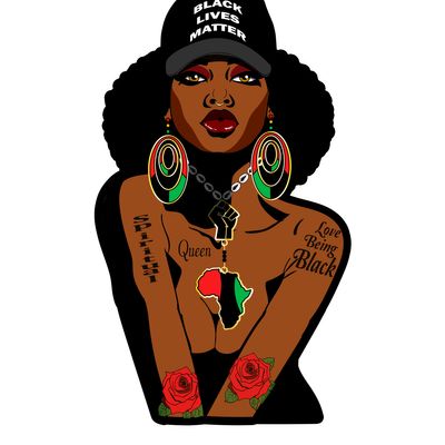 Buy Afro Diva Wearing Glasses Queen Boss Lady Curvy Woman Tattoo Online in  India  Etsy