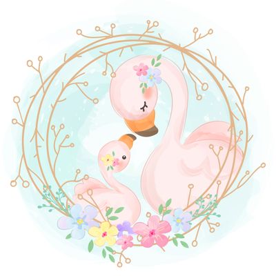 かわいい動物 水彩イラスト 動物イラスト 動物クリップアート のベクター画像素材 ロイヤリティフリー