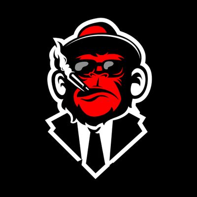 猿のロゴスポーツゲーム エリートレッドサル マフィアサルイラスト 猿と煙 のベクター画像素材 ロイヤリティフリー