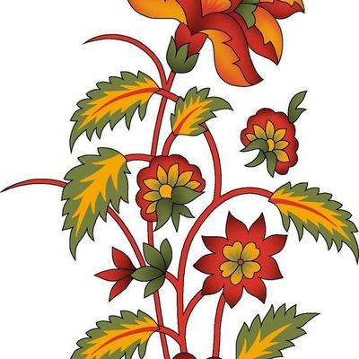 Seamless Indian Mughal Flower Motif Allover Stock Illustration ...