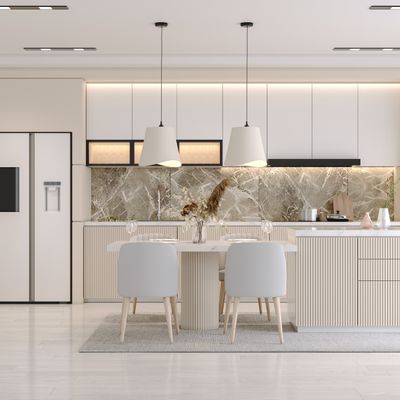 Modern Scandinavian Kitchen Room Interior Wooden Stock Illustration ...