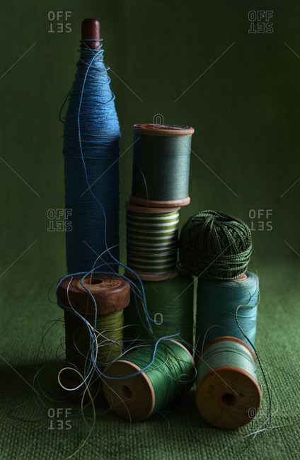 Close up of a pile of tangled up commercial fishing nets with