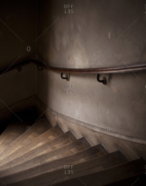 Darkened empty staircase