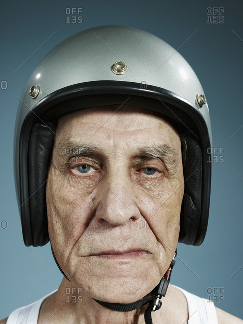 man in crash helmet