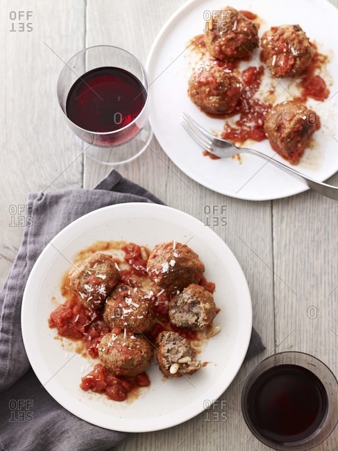 Sicilian style Meatballs from top view