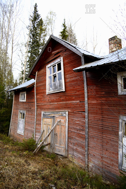 A house about to fall down,  Vasterbotten,  Sweden.