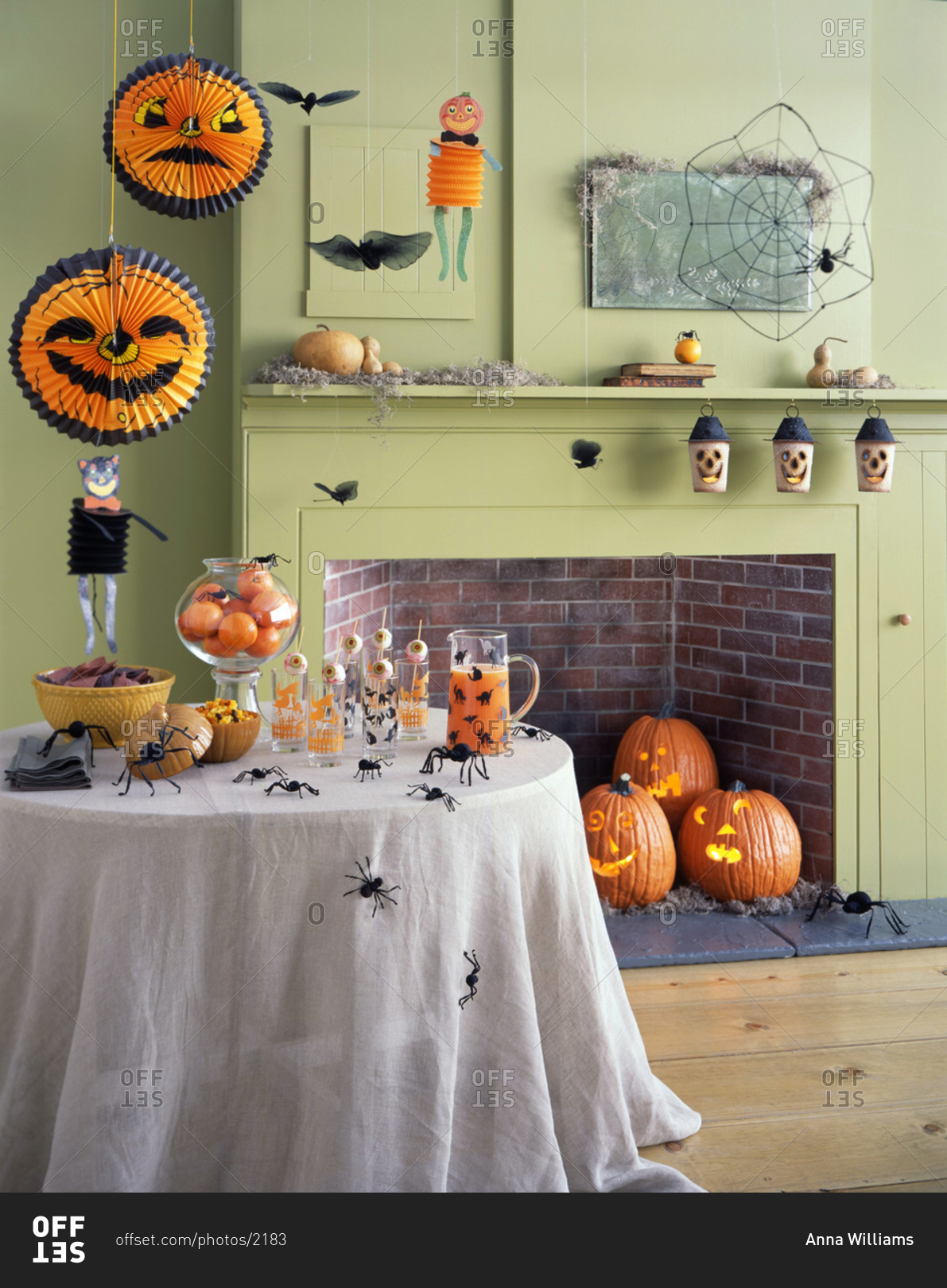 Scary Halloween interior party decoration