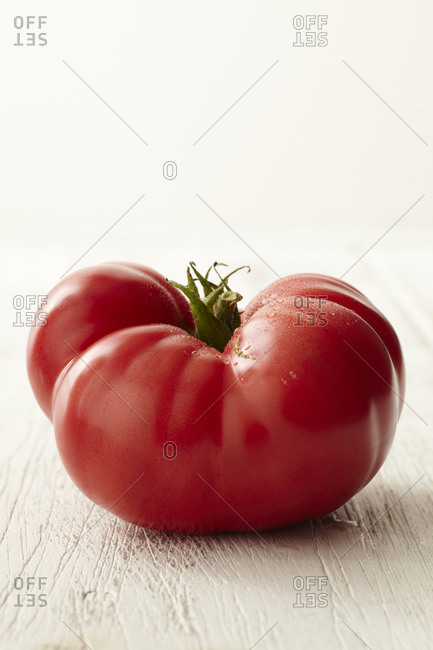 Close up of a fresh beefsteak tomato