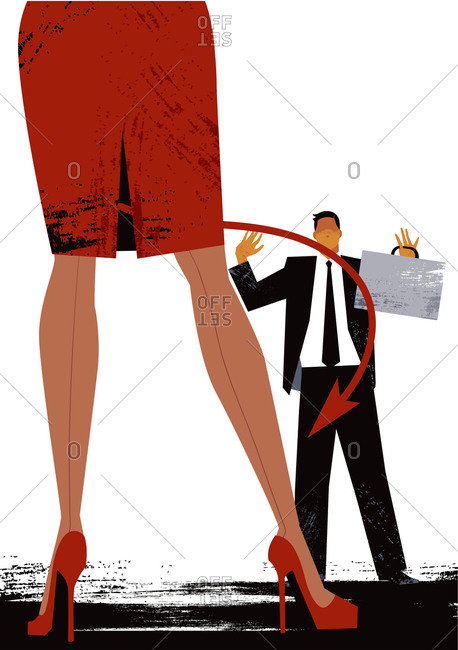 Businessman In Front Of Woman Leg