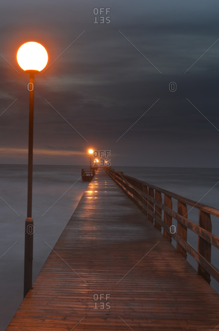 Empty jetty at dusk - Offset