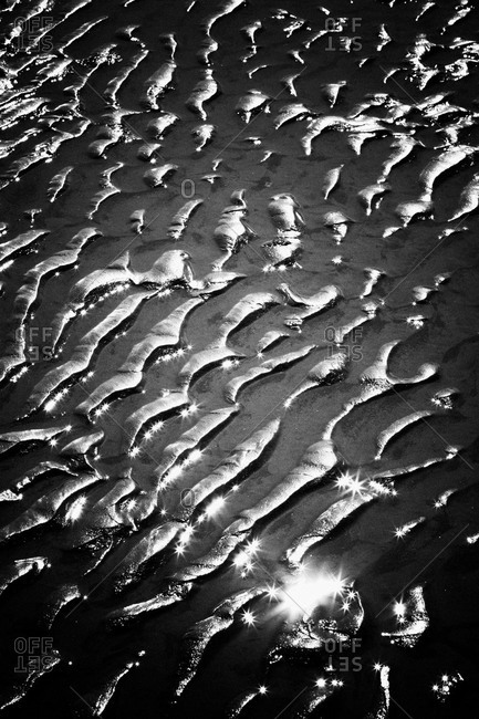 Sand patterns in Notsuke Peninsula, Hokkaido, Japan.