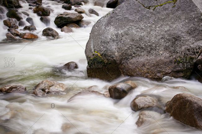 Close-up view of rushing water