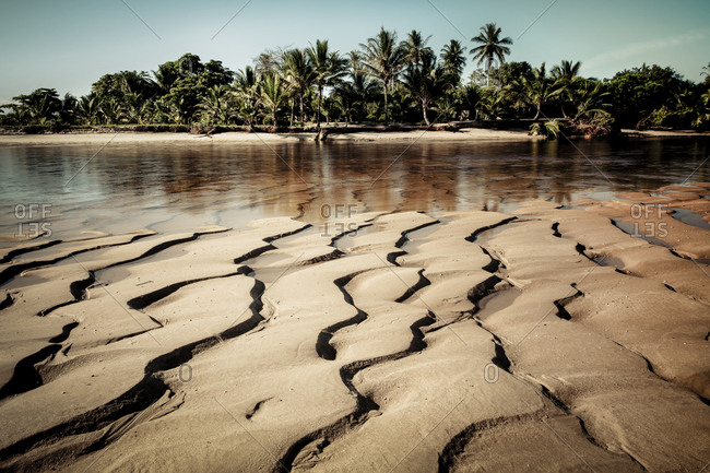 Ripples in sandbar in front of a Tropical Beach