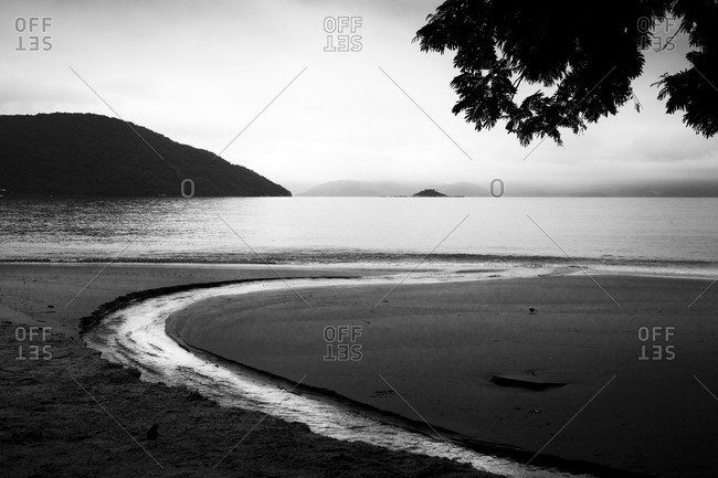Beautiful black and white landscape at Ilha Grande, Brazil