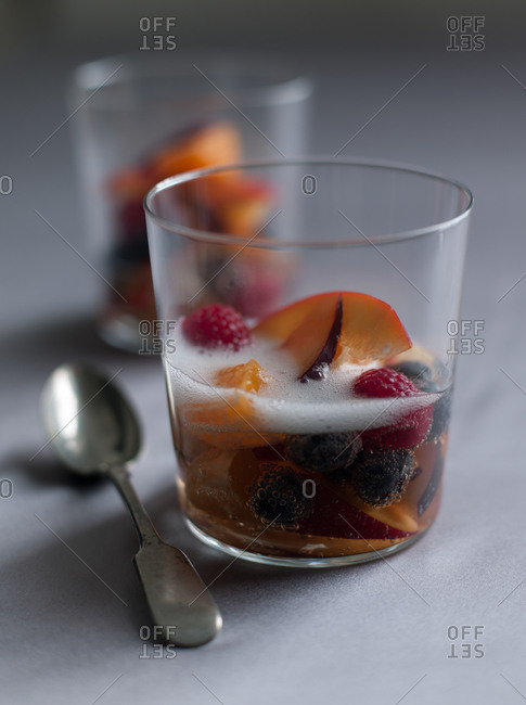 Carbonated Fizzy Fruit served in glass
