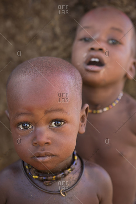 Close-up of Himba children - Offset