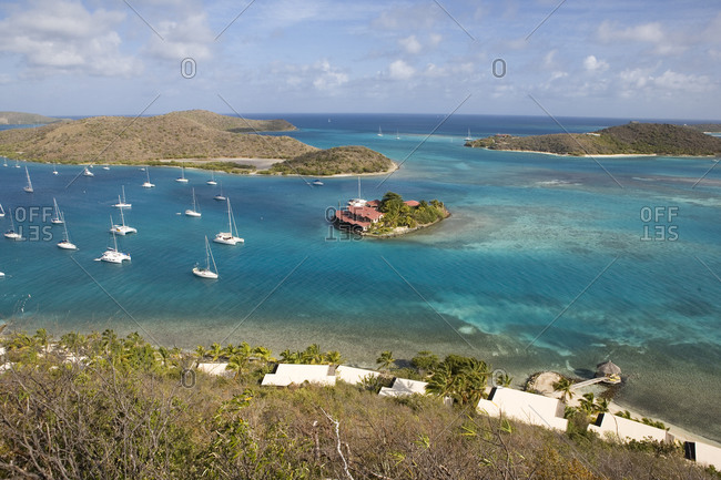 View of tranquil yachting location in the Caribbean