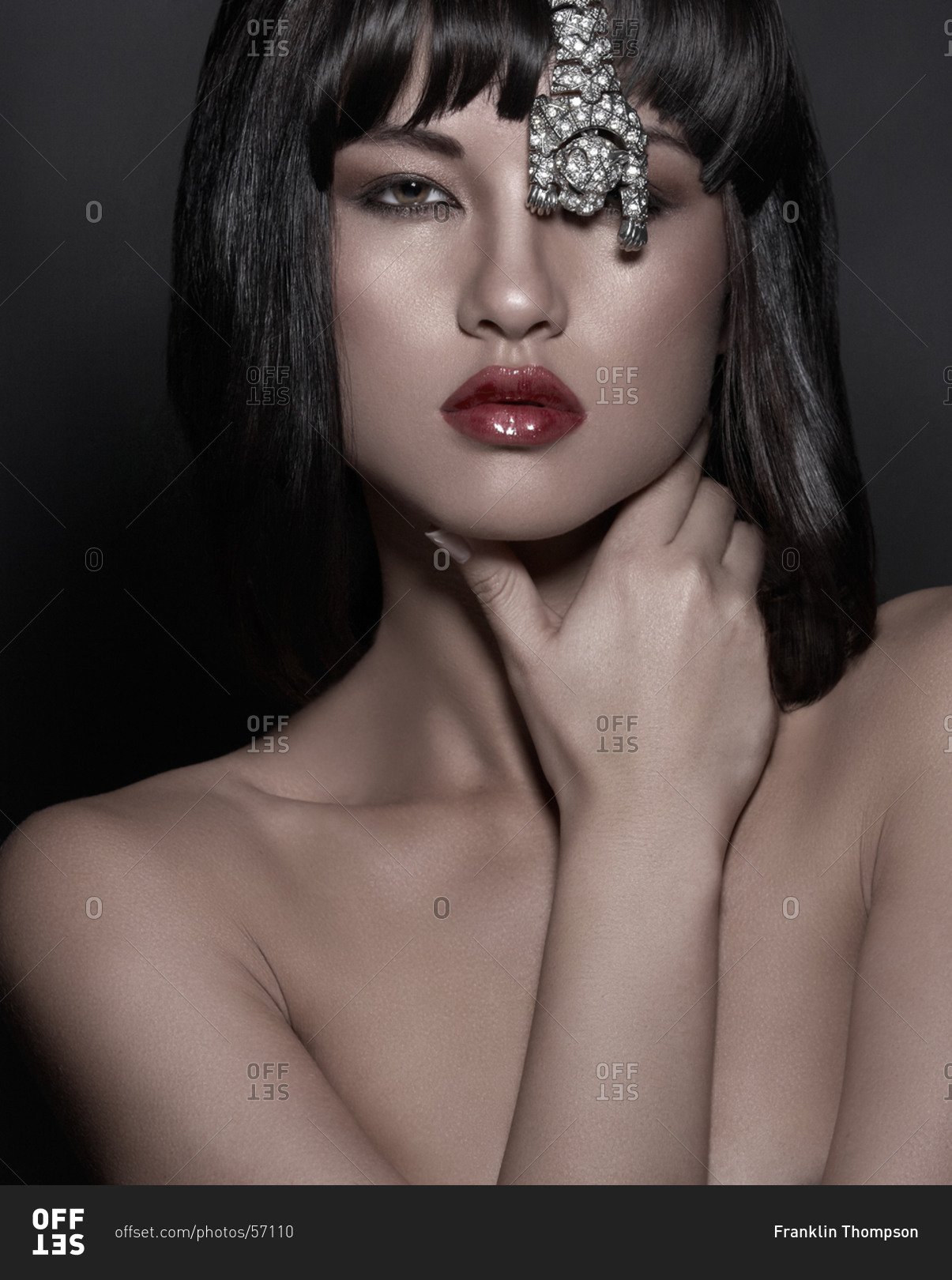 Brunette model with jewelry