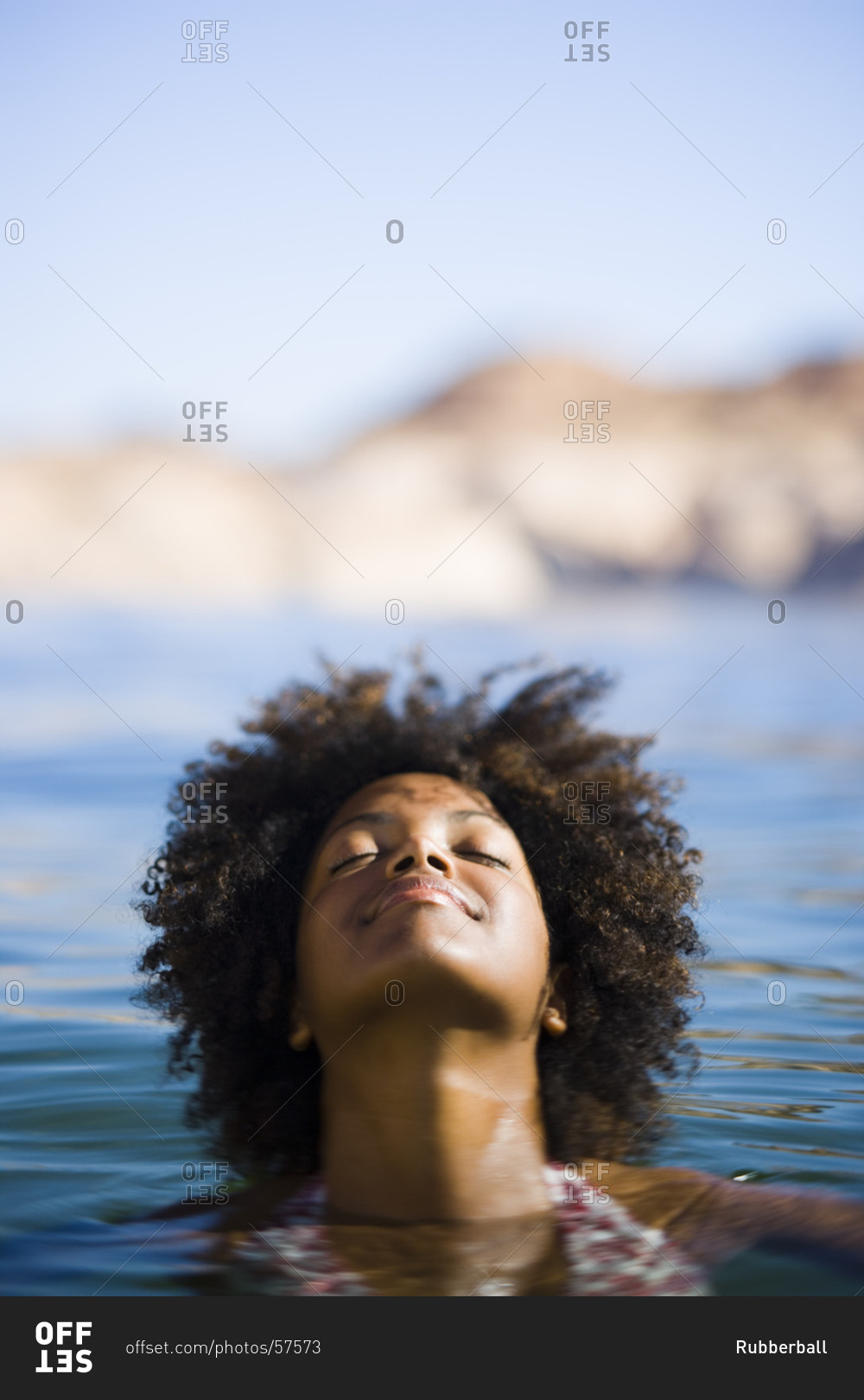 Woman relaxing in water