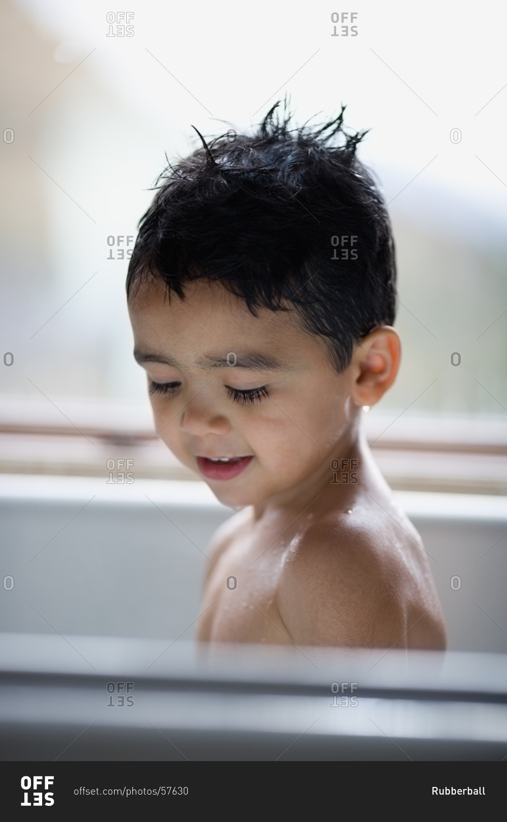 Boy in bathtub