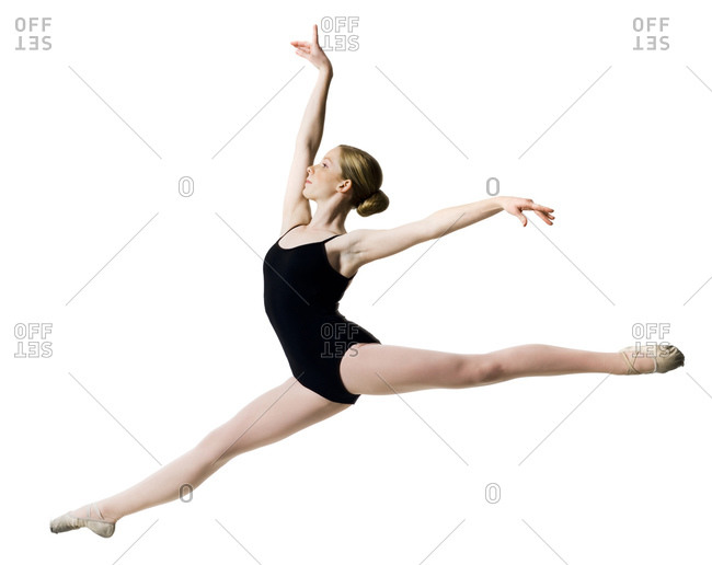 ballet dancers leaping