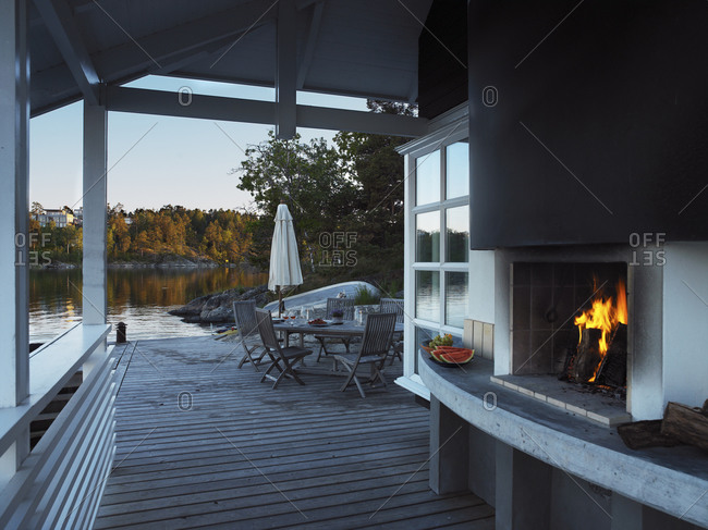 Teenage girl on veranda - Offset stock photo - OFFSET