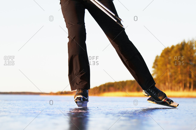 A person long-distance skating - Offset
