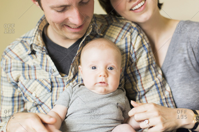 Portrait of parents with baby son