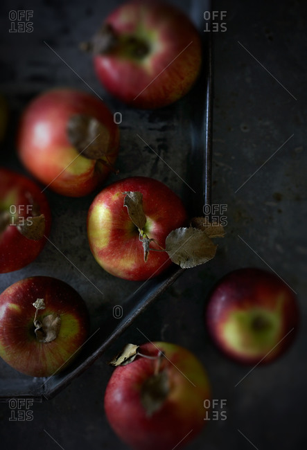 Top view of ripe apples